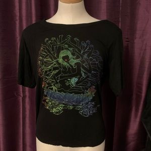 Stretchy Graphic Black Lotus Top